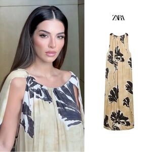 LAST ONE!!! ZARA ACTRESS/BLOGGER FAVORITE PRINTED CAPE DRESS ZW COLLECTION